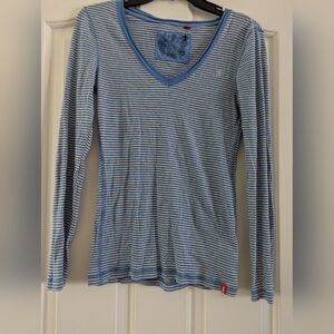Edc Striped Blue Long Sleeve Tee